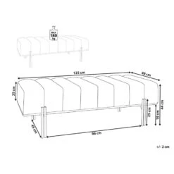 CAREY - Bankje - Gebroken Wit - Polyester -Meubelwinkel 209a7b878883434a9a3b5657f4c6a7a7