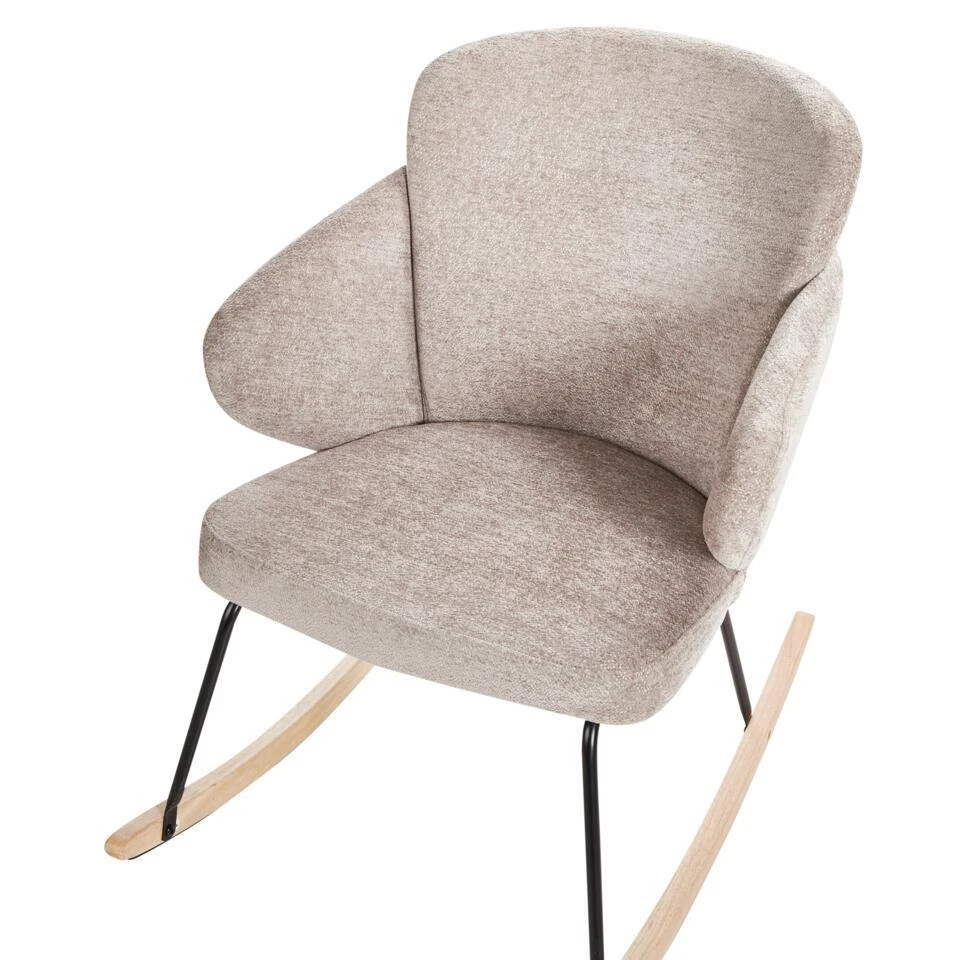 VIKEN - Schommelstoel - Taupe - Polyester 9 VIKEN - Schommelstoel - Taupe - Polyester - Afbeelding 7