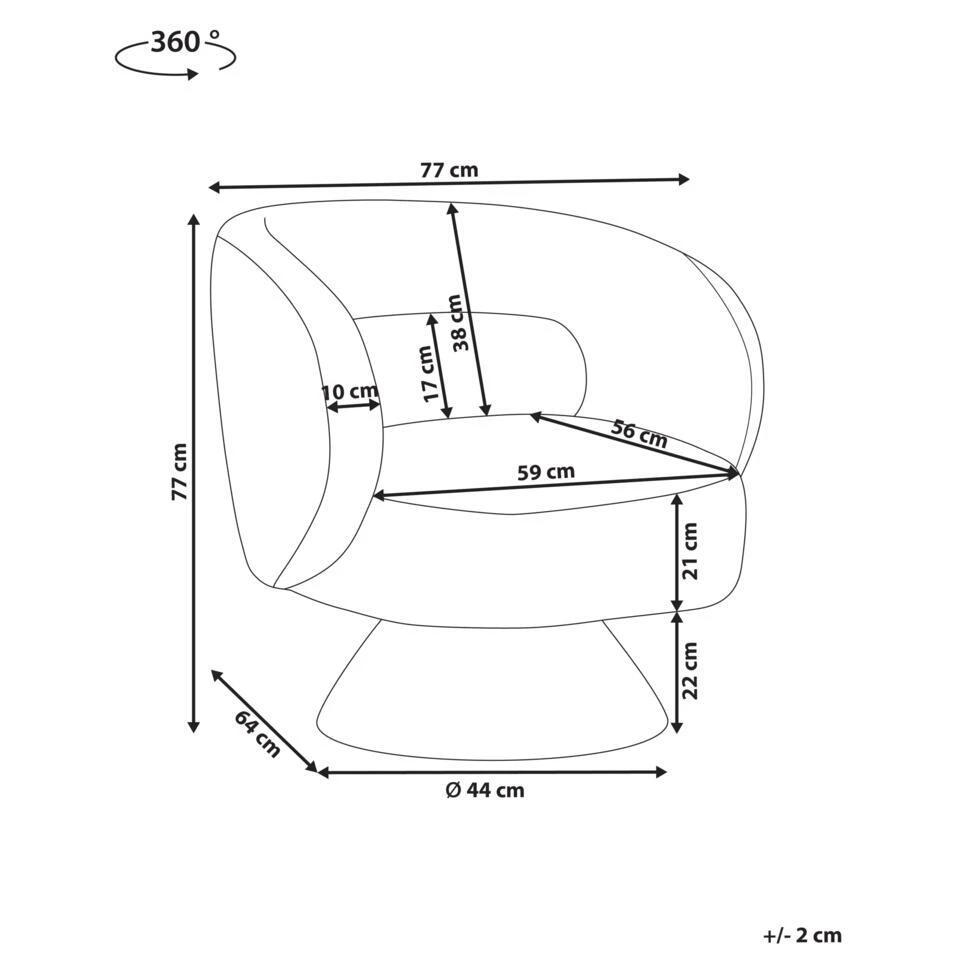 LIEKSA - Fauteuil - Beige - Bouclé 5 LIEKSA - Fauteuil - Beige - Bouclé - Afbeelding 3
