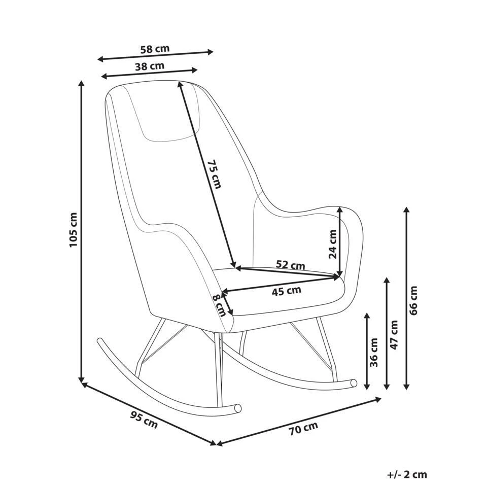 GULSELE - Schommelstoel - Beige - Bouclé 6 GULSELE - Schommelstoel - Beige - Bouclé - Afbeelding 4