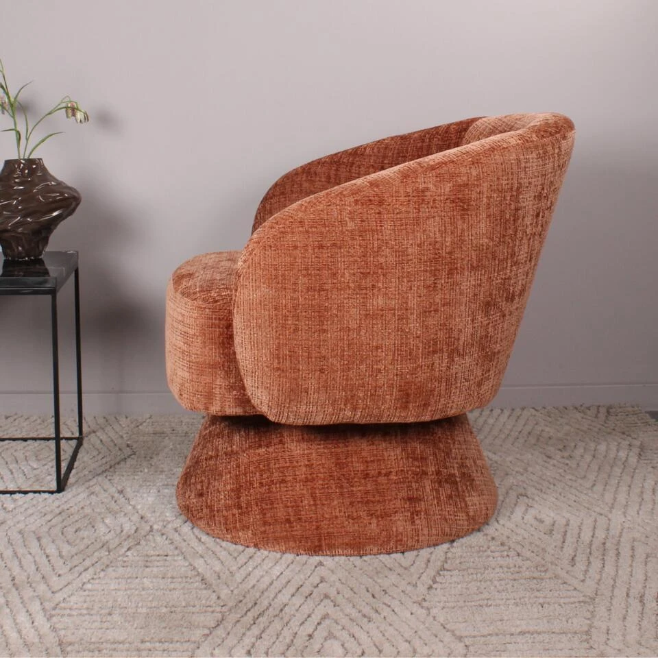 DS4U - Kenny Gestoffeerde Fauteuil - Roestbruin 6 DS4U - Kenny Gestoffeerde Fauteuil - Roestbruin - Afbeelding 4