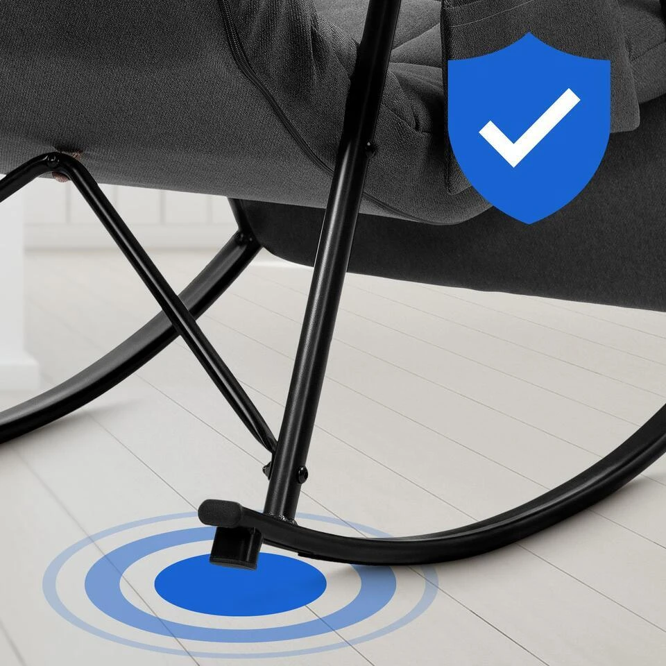 CLP Schommelstoel Cathy Stof - Donkergrijs 9 CLP Schommelstoel Cathy Stof - Donkergrijs - Afbeelding 7