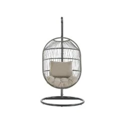 Beliani Hangstoel ALBA - Zwart Pe Rotan 8 Beliani Hangstoel ALBA - Zwart Pe Rotan -Meubelwinkel 271472dcb940475fb0a70c6c385fb322