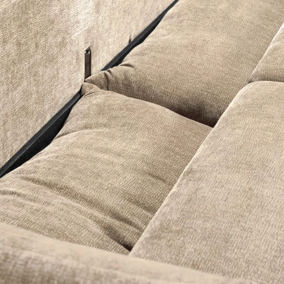 WOOOD Jonne 3-Zits Slaapbank - Chennile - Naturel - 92x233x105 4 WOOOD Jonne 3-Zits Slaapbank - Chennile - Naturel - 92x233x105 - Afbeelding 2