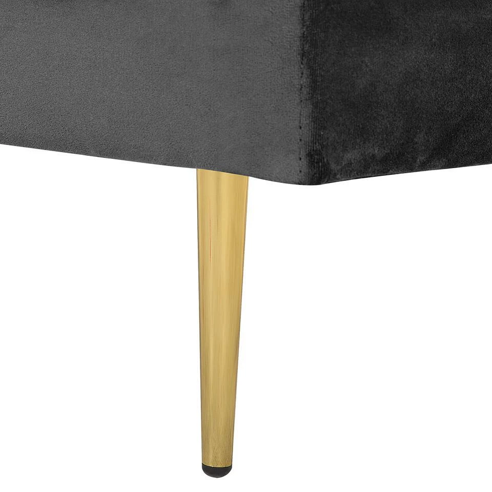 MIRAMAS - Chaise Longue - Zwart - Linkerzijde - Fluweel 10 MIRAMAS - Chaise Longue - Zwart - Linkerzijde - Fluweel - Afbeelding 8