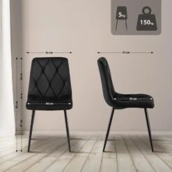 CLP Eetkamerstoel Clairton Zwart Frame - Fluweel - Zwart 10 CLP Eetkamerstoel Clairton Zwart Frame - Fluweel - Zwart -Meubelwinkel 280ea6c7da4648f5887cb74aaa192e75