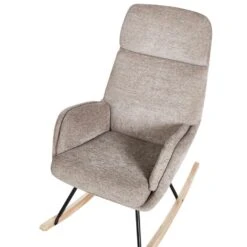 KVELIA - Schommelstoel - Taupe - Polyester -Meubelwinkel 2ae5fbede2fe40818e0a3c9c666fe237