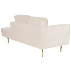 MIRAMAS - Chaise Longue - Beige - Linkerzijde - Fluweel -Meubelwinkel 2bce09cbc6ae4eccb7bb5186d53eb58f