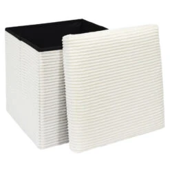 Home Deco Factory Poefje - Opbergbox - Rib - Wit - 38 X 38cm 13 Home Deco Factory Poefje - Opbergbox - Rib - Wit - 38 X 38cm -Meubelwinkel 2e39808ea096465f98c0810b99923cda