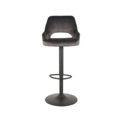 LABEL51 Barkruk Fer - Antraciet - Velours - 47 X 45cm - Set Van 2 -Meubelwinkel 2e78018e37e94bb2bf8dded33a1fad81