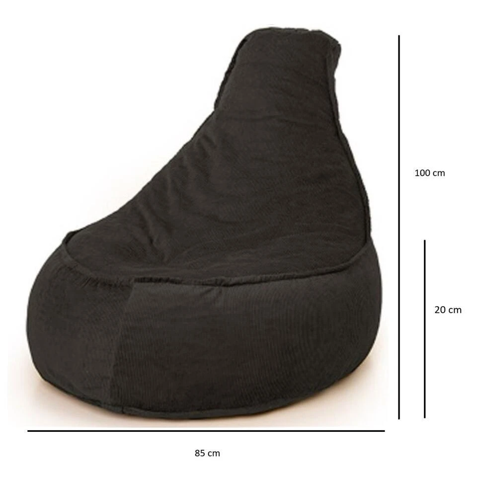 Parya Stoel Zitzak Ribstof - Zitzakfauteuil - Woonkamerzitzak - Poef – 4 Parya Stoel Zitzak Ribstof - Zitzakfauteuil - Woonkamerzitzak - Poef – - Afbeelding 2