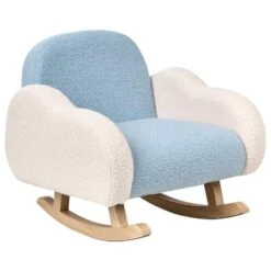 SKARE - Schommelstoel Voor Kinderen - Lichtblauw - Bouclé -Meubelwinkel 321a6f1f0ee843bfbcd7c1edfe59942a
