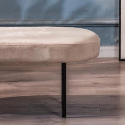 Metalen En Fluwelen Beige Bank -Meubelwinkel 343960ad4c2140119b4d065a9245713f