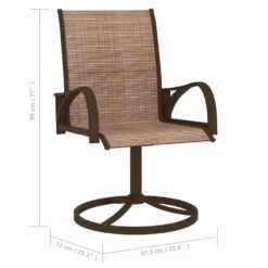 VidaXL - Tuinstoelen Draaibaar - Bruin - Staal - 2 Stuks -Meubelwinkel 354dc036ec0c40c5be076658913ac91a
