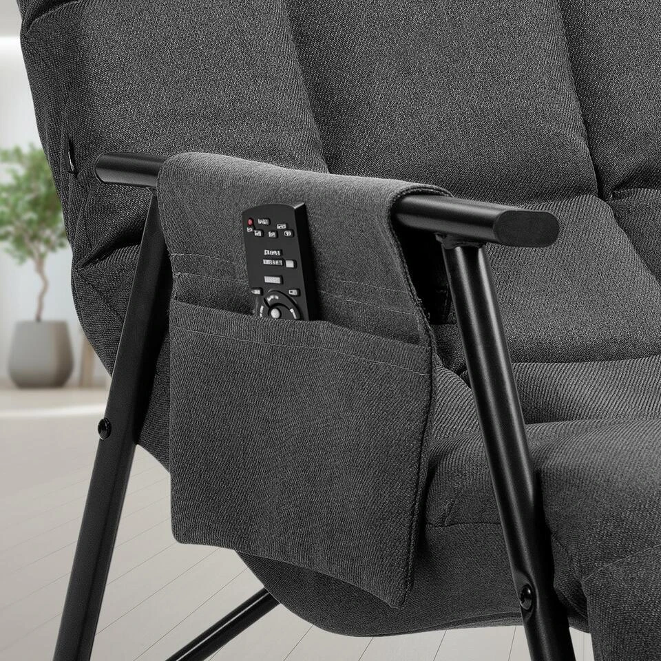 CLP Schommelstoel Cathy Stof - Donkergrijs 8 CLP Schommelstoel Cathy Stof - Donkergrijs - Afbeelding 6