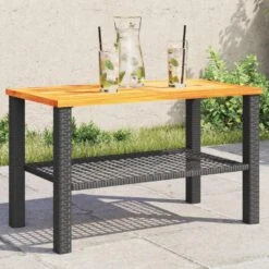 VidaXL - Loungetafel - Weerbestendig - Zwart - Poly Rattan En Hout - 70x38x42 Cm 12 VidaXL - Loungetafel - Weerbestendig - Zwart - Poly Rattan En Hout - 70x38x42 Cm -Meubelwinkel 35b85294e30a4d1aa5a7371857480012
