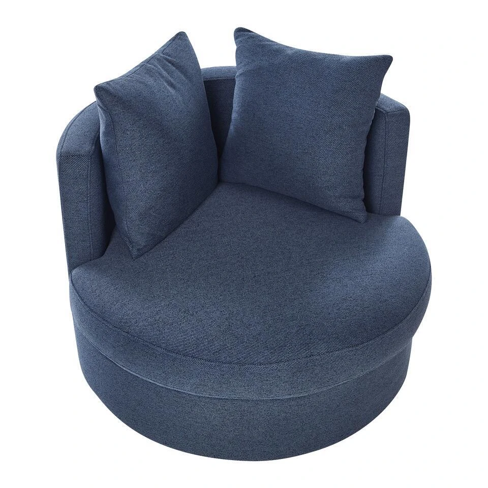 DALBY - Fauteuil - Blauw - Stof 7 DALBY - Fauteuil - Blauw - Stof - Afbeelding 5