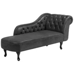 NIMES - Chaise Longue - Grijs - Rechterzijde - Kunstsuède -Meubelwinkel 3b95dc6cd8844ac8ab97dbe672e031a4