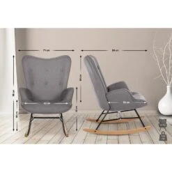 CLP Schommelstoel Sanka Stof - Grijs -Meubelwinkel 3bd3d7010c2e4ec083550af381c3e194