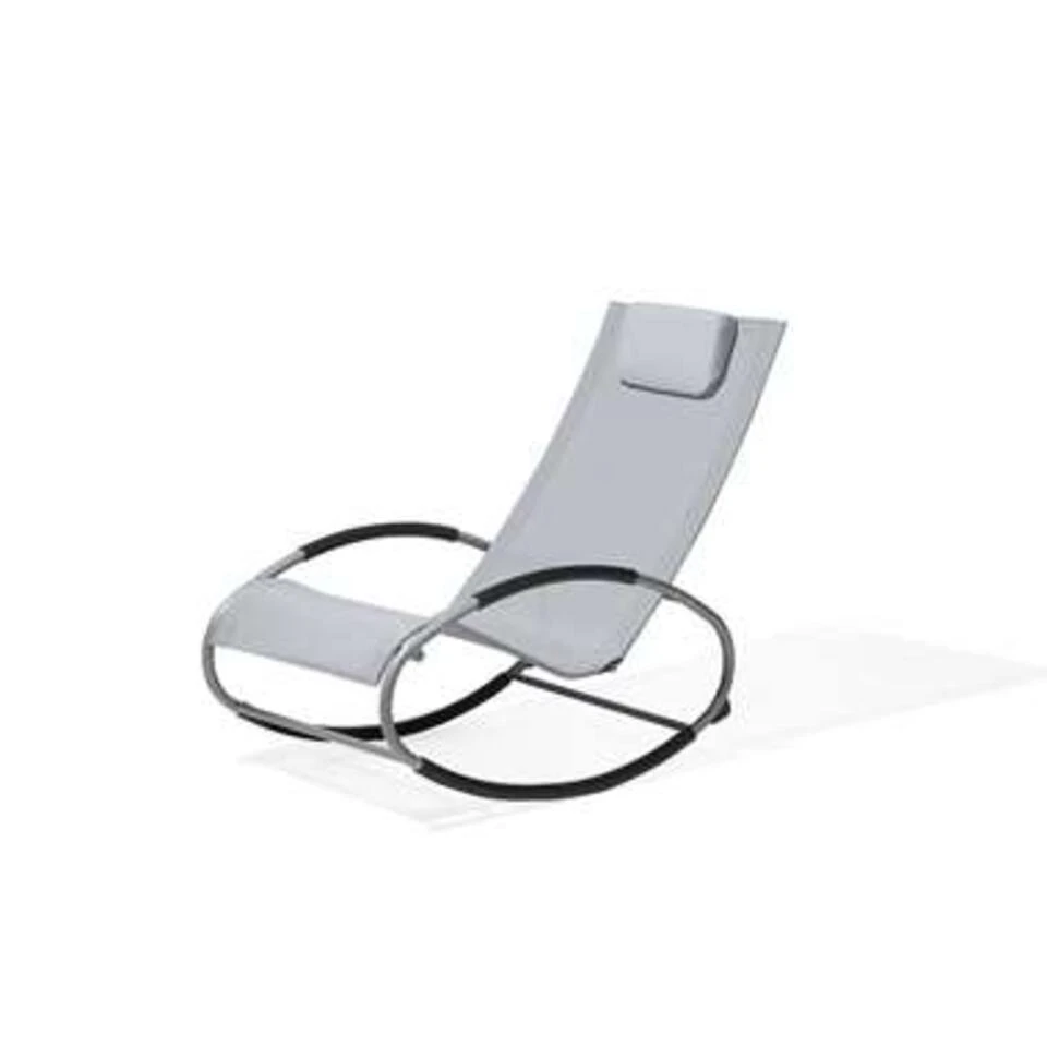 Beliani Tuinligstoel CAMPO - Grijs Polyester, Pvc 6 Beliani Tuinligstoel CAMPO - Grijs Polyester, Pvc - Afbeelding 4