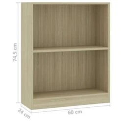 VidaXL Boekenkast 60x24x74,5 Cm Bewerkt Hout Sonoma Eikenkleurig -Meubelwinkel 40f834a3d8814e5985605f864034e76b