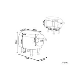 SHEEP - Hocker - Grijs - Polyester -Meubelwinkel 4341807be269426d831d7bc95a9a2def