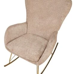 ANASET - Schommelstoel - Beige - Bouclé -Meubelwinkel 4351eca37f6b4344bda7ed94de0642a2