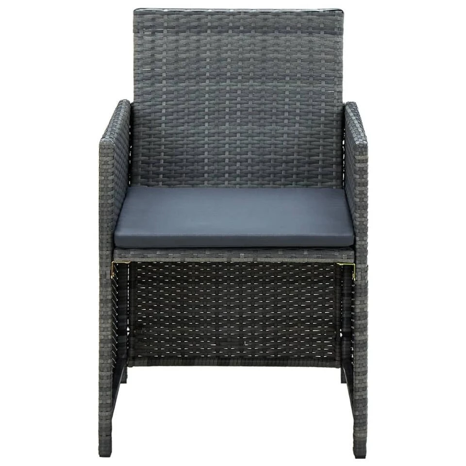 VidaXL 4-delige Loungeset Met Kussens Poly Rattan Grijs 70x40x38 Cm 4 VidaXL 4-delige Loungeset Met Kussens Poly Rattan Grijs 70x40x38 Cm - Afbeelding 2