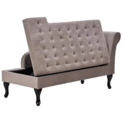 PESSAC - Chaise Longue - Taupe - Rechterzijde - Fluweel -Meubelwinkel 44d702a76aa848919eafca293959bc4e