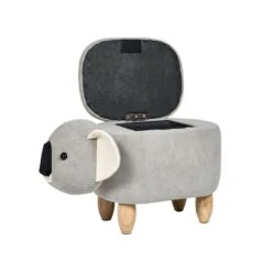 Beliani Dierenhocker COALA - Grijs Fluweel -Meubelwinkel 4695b7a3cdc44e248cb6c26b5c2fd422