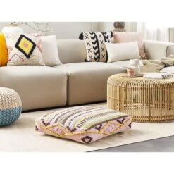 Beliani Poef MAPLE - Multicolor Katoen -Meubelwinkel 484990edeec04b20a20ca18c2b93a253