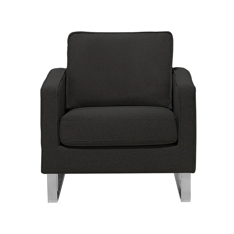 Beliani Fauteuil VIND - Grijs Polyester 6 Beliani Fauteuil VIND - Grijs Polyester - Afbeelding 4