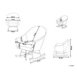 Beliani Schommelstoel OXIE - Grijs Fluweel 8 Beliani Schommelstoel OXIE - Grijs Fluweel -Meubelwinkel 4a5968871cb440dcb3a9f1d25773dbe5