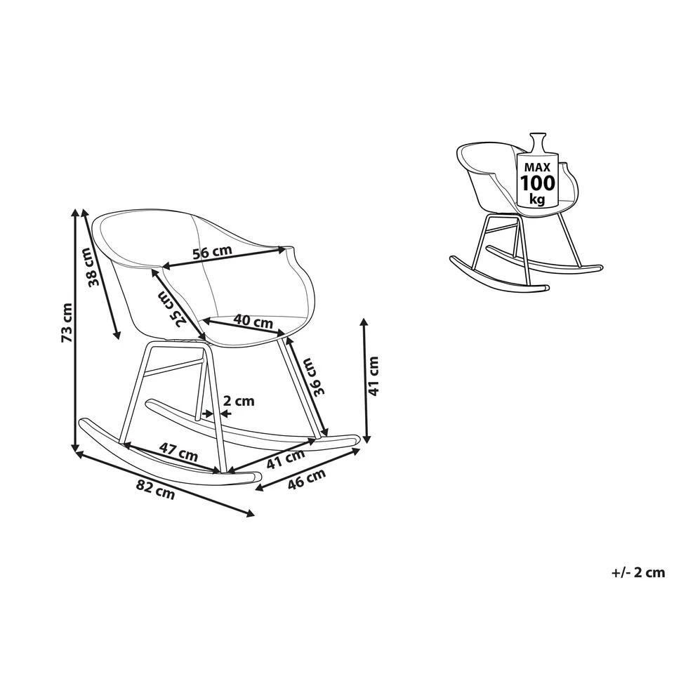 Beliani Schommelstoel HARMONY - Roze Polypropyleen 5 Beliani Schommelstoel HARMONY - Roze Polypropyleen - Afbeelding 3