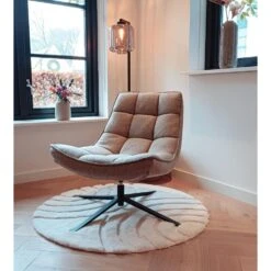 Draaifauteuil Stof/Textiel - Taupe - 86x74x84cm - Mattis -Meubelwinkel 4bf640202f7e4b0b8bea9db6211c4343