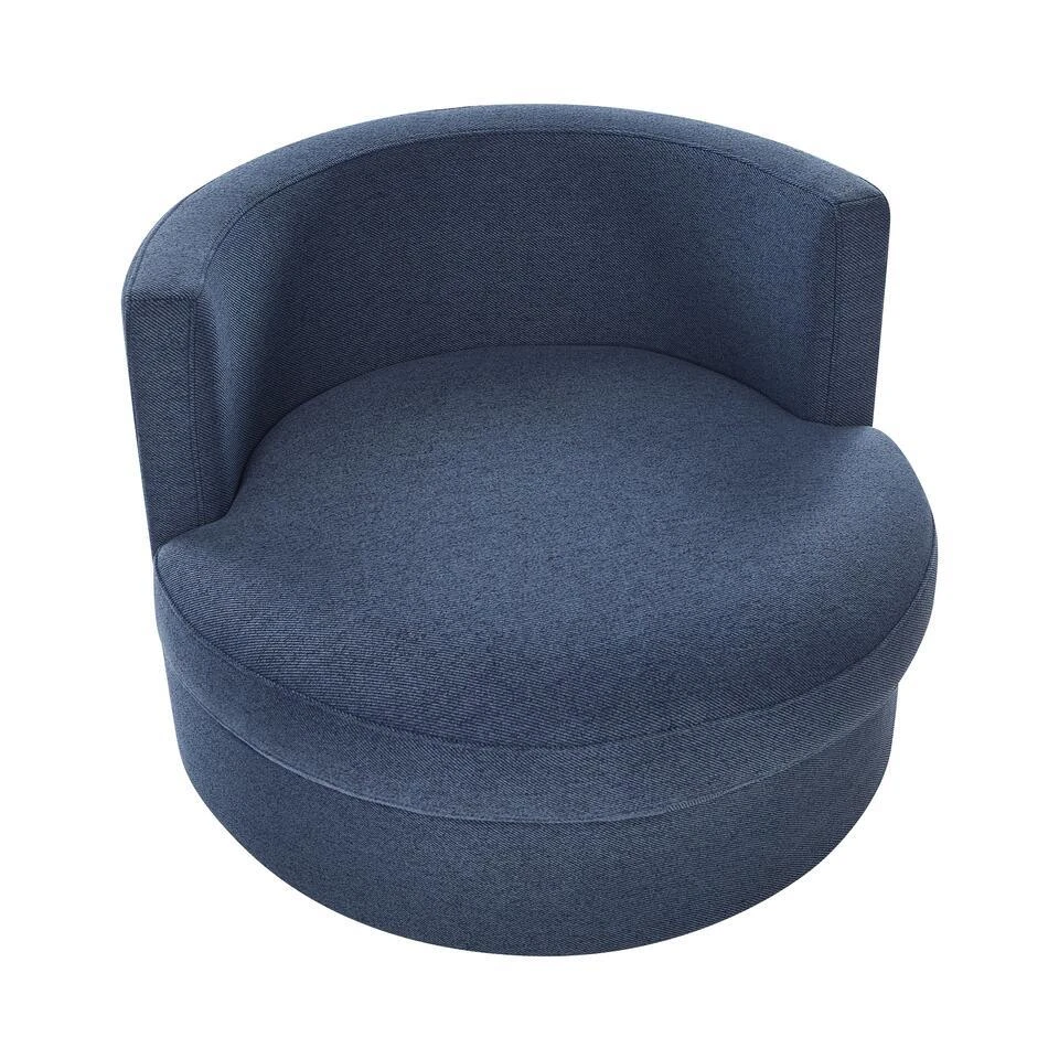 DALBY - Fauteuil - Blauw - Stof 8 DALBY - Fauteuil - Blauw - Stof - Afbeelding 6