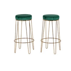 Giga Meubel Barkruk Groen Velvet Stof - Zithoogte 75cm - Gouden Onderstel - -Meubelwinkel 4e0ab4b1c0e74ae0bb756a135d09a8bf