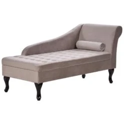 PESSAC - Chaise Longue - Taupe - Rechterzijde - Fluweel -Meubelwinkel 4f2eebbc99434a36bc045f65d27e1c6a