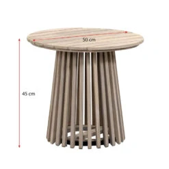 Bijzettafel Saône - Acacia/greywash - 45xØ50 Cm -Meubelwinkel 50153059 9096