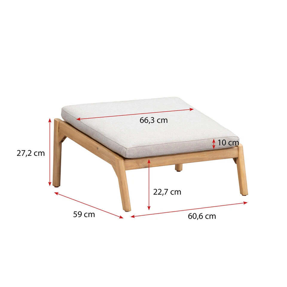 Voetenbankje Jura - Acacia Grijs 6 Voetenbankje Jura - Acacia Grijs - Afbeelding 4