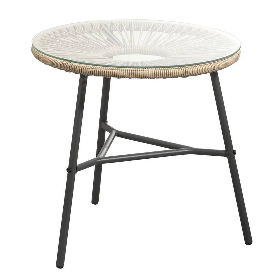 Bijzettafel Formentera - Naturel/antraciet - 50xØ50 Cm 5 Bijzettafel Formentera - Naturel/antraciet - 50xØ50 Cm - Afbeelding 3