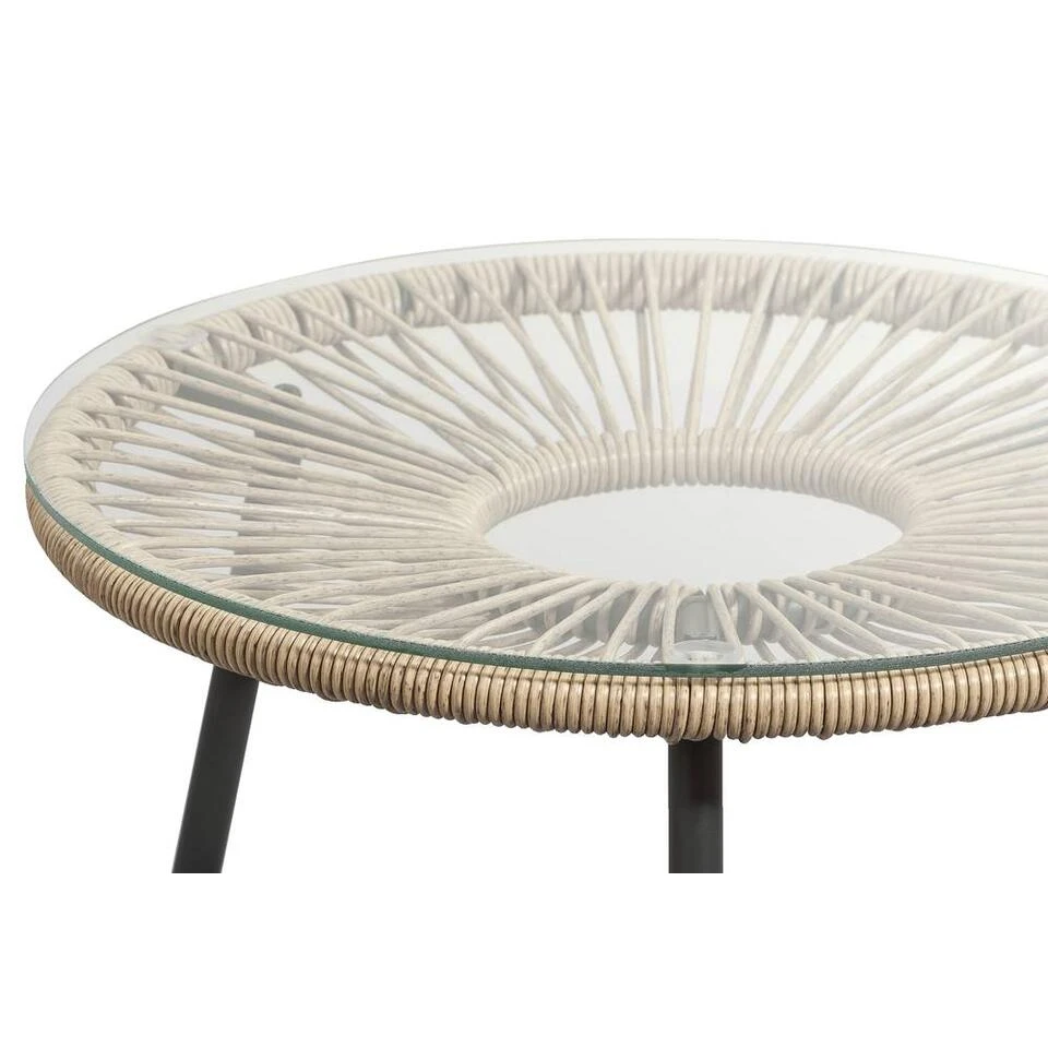 Bijzettafel Formentera - Naturel/antraciet - 50xØ50 Cm 4 Bijzettafel Formentera - Naturel/antraciet - 50xØ50 Cm - Afbeelding 2