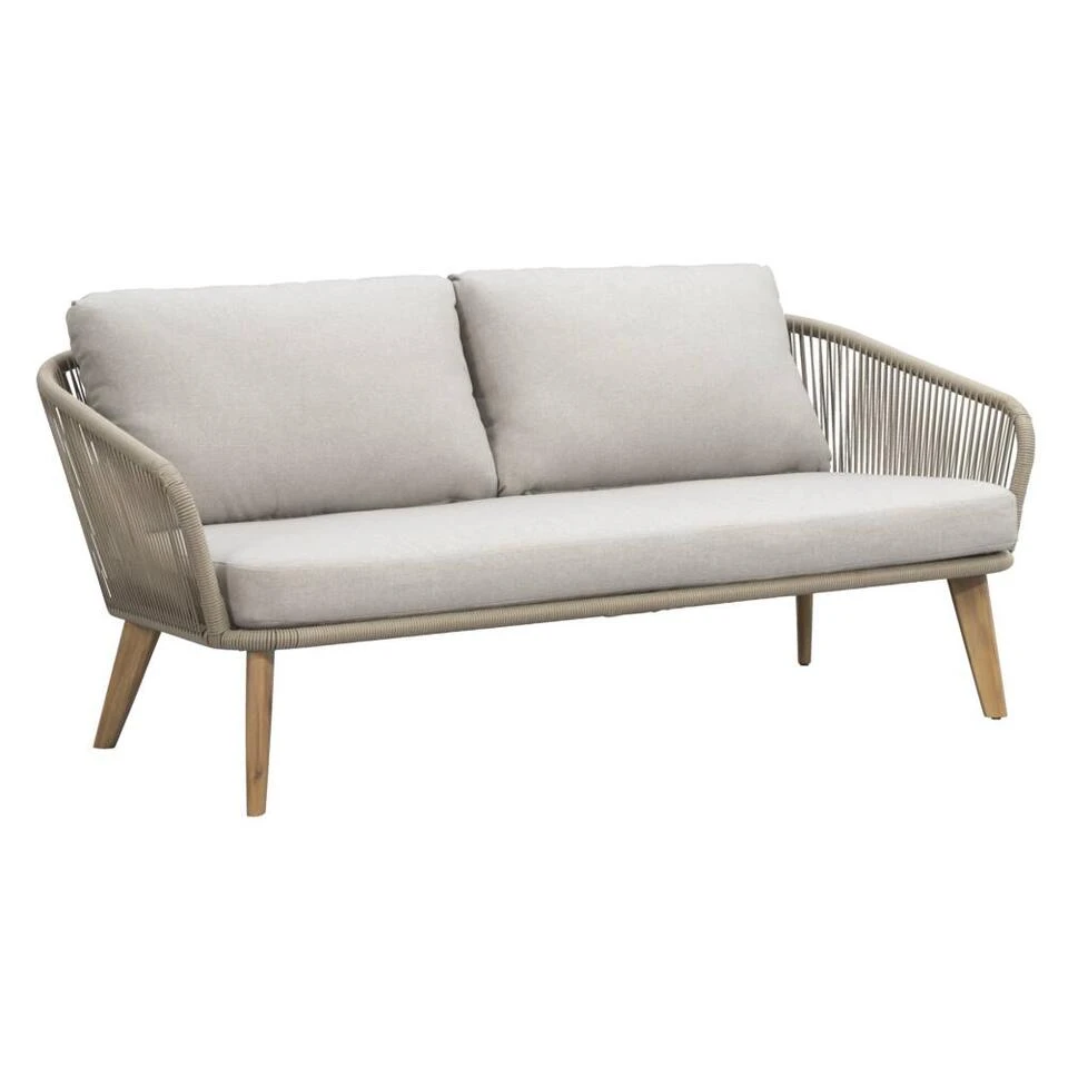 Loungebank Nant - Wicker/acacia Taupe - 87x170x67 Cm - Incl. Kussens 3 Loungebank Nant - Wicker/acacia Taupe - 87x170x67 Cm - Incl. Kussens