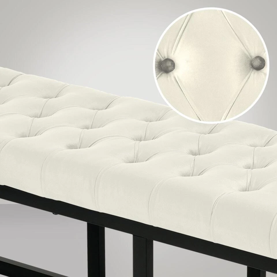 CLP 2-zits Bankje Polson 150 Cm - Creme 4 CLP 2-zits Bankje Polson 150 Cm - Creme - Afbeelding 2