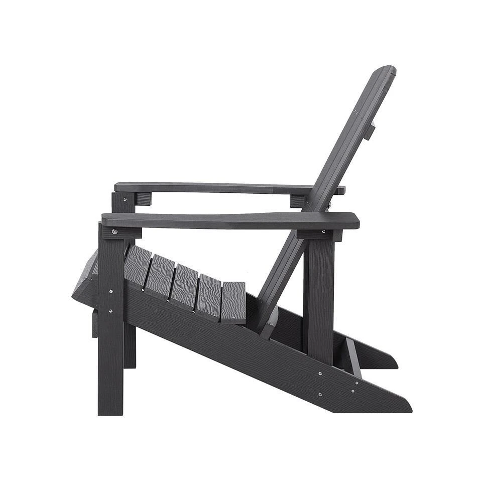 ADIRONDACK - Tuinstoel Met Voetenbank - Grijs - Kunsthout 8 ADIRONDACK - Tuinstoel Met Voetenbank - Grijs - Kunsthout - Afbeelding 6