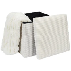 Home Deco Factory Poefje - Opbergbox - Rib - Wit - 38 X 38cm 14 Home Deco Factory Poefje - Opbergbox - Rib - Wit - 38 X 38cm -Meubelwinkel 54db3024a22049c9ae4305002bf23195