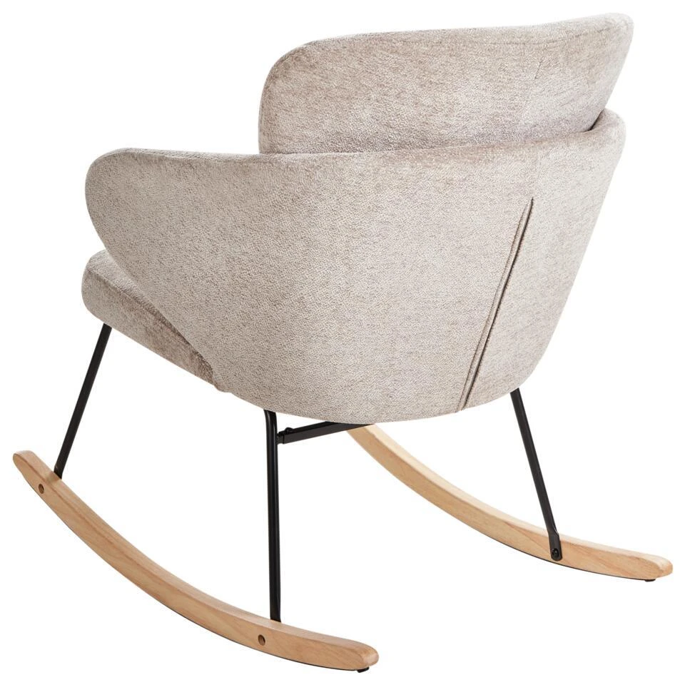 VIKEN - Schommelstoel - Taupe - Polyester 8 VIKEN - Schommelstoel - Taupe - Polyester - Afbeelding 6