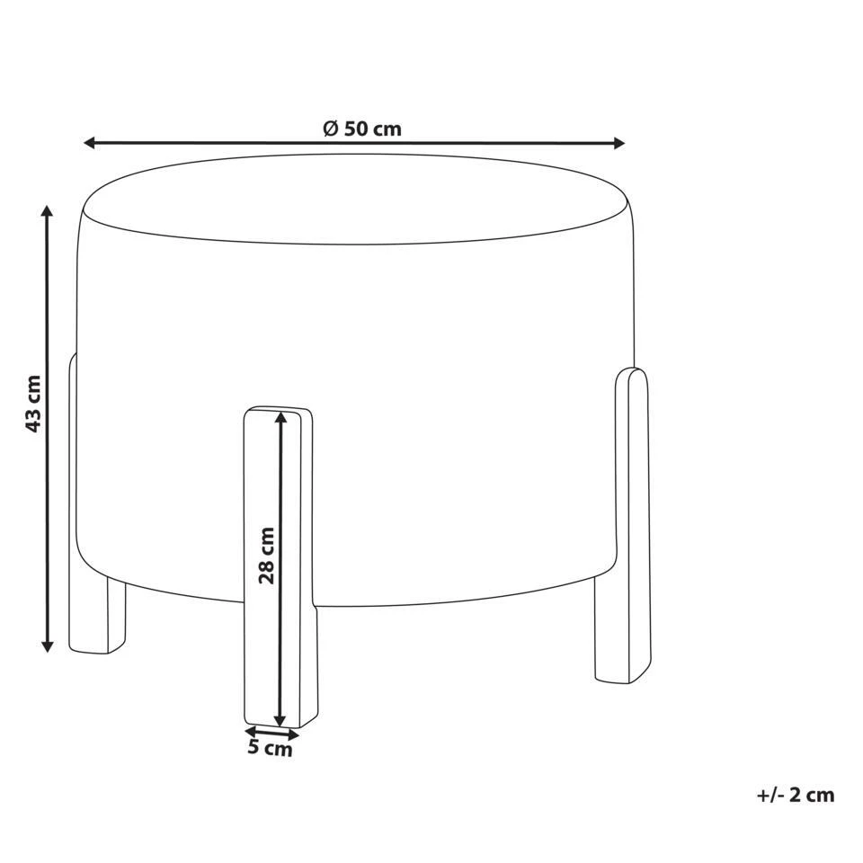 TERRY - Poef - Off-white - Chenille 6 TERRY - Poef - Off-white - Chenille - Afbeelding 4