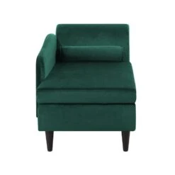 LUIRO - Chaise Longue - Groen - Rechterzijde - Fluweel -Meubelwinkel 5a34465dceea4901b197468f2e418c14