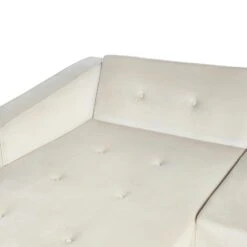 VADSO - Hoekslaapbank - Lichtbeige - Rechterzijde - Fluweel -Meubelwinkel 5a84f8c5d25b4777bb6c161a45615815